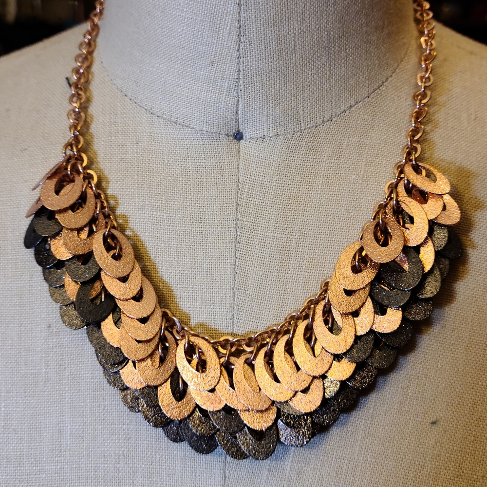 Steve Madden Rose Gold and Gunmetal Necklace